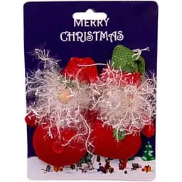 Набір ялинкових іграшок Devilon Дід Мороз 9 см червоний  2 шт. (000340-2)