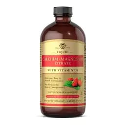 Вітаміни та мінерали Solgar Calcium Magnesium Citrate with Vitamin D3 Liquid, 473 мл - Полуниця
