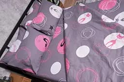 Комплект постільної білизни Moon&Star Бязь Gold Люкс Mauve Cats King Size 220x240 наволочки 2х70х70 - мініатюра 2