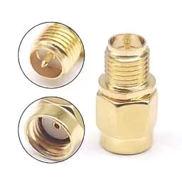 SMA перехідник з RP-SMA male на RP-SMA female зі штирьком з 1-ї сторони (100849)