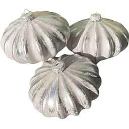 Набір ялинкових іграшок Dashuri Зефір 3 штуки по 12 см зі срібною поталлю, пудра 14190302