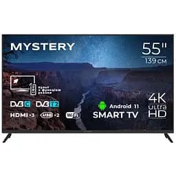 Телевiзор Mystery TV 55 MTV-5560UDT2 4K/Android 11/DVB-T2/2xUSB 2.0/3хHDMI/CI-слот/Wi-Fi/Black