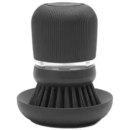 Щетка Brabantia для мытья посуды с дозатором моющего средства темно-серая (302626)