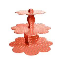 Стойка фуршетная многоуровневая для кексов маффинов картонная подставка для капкейков стенд этажерка, Kitchen Master Розовый 86230