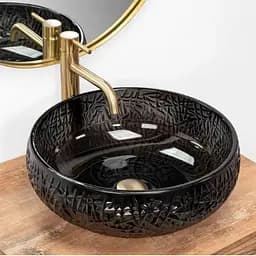 Умивальник Rea Ise 42x42 black (REA-U6660), Глянцева - мініатюра 7