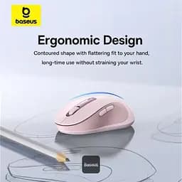 Миша бездротова Baseus F02 Ergonomic Wireless Mouse рожева - мініатюра 7