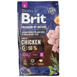 Сухой корм Brit Premium Dog Adult S для взрослых собак мелких пород, с курицей, 8 кг