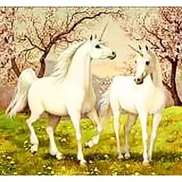 Алмазна мозаїка картини за номерами зі стразами на підрамнику "Чарівні конячки" 40*50 см (GA70558)