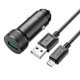 Адаптер автомобильный HOCO Micro USB Cable Level single port car charger Z49A 18W black