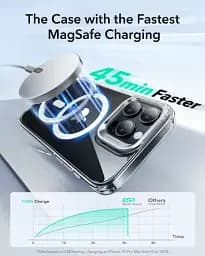Прозорий чохол із підставкою ESR Classic Hybrid Case with Stash Stand (HaloLock) Clear для iPhone 16 Pro (1A7490102) - мініатюра 6