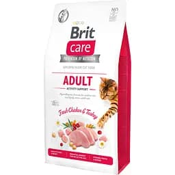 Сухий корм для вуличних та активних котів Brit Care Cat GF Adult Activity Support зі свіжою куркою та індичкою 7 кг