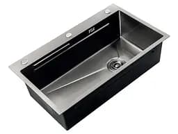 Кухонна мийка Zerix ZH8045-SET-05 Nano-Black ZM5585, Графит - мініатюра 2