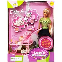 Детская кукла с дочкой Defa 20958 с аксессуарами Зеленый