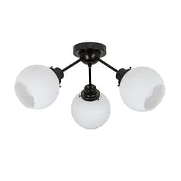 Потолочна люстра LED Levistella 916X09F-3 BK+WH (120), 3 плафона E27, діаметр 500 мм, чорний+білий, сучасний стиль для дому