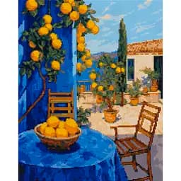 Алмазна мозаїка Santi Лимонний дворик, 40x50 см на підрамнику (956053)