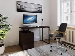 Компьютерный стол с тумбой на три выдвижных ящика Loft FHX-3 Венге Темный