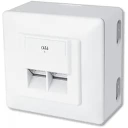 Комп'ютерна розетка Digitus 2xRJ45 STP, cat. 6, для відкритої проводки (DN-9006-N) - мініатюра 1