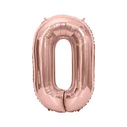 Шар воздушный фольгированный (102 см) Цифра 0 розовое золото