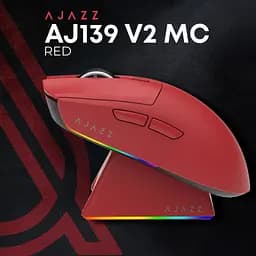 Мишка Ajazz AJ139 V2 MC Wireless/Bluetooth/USB Red (AJ139-V2-MC-R) - мініатюра 6