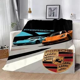 Плед плюшевий на подарунок 3D Porsche Дует 160х200 см