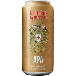 Пиво Templarske АPA светлое нефильтрованное 5% 0.5 л