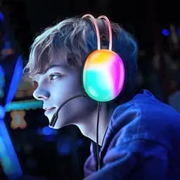Навушники накладні Hoco W109 ігрові з LED підсвічуванням Jack 3.5 чорний - мініатюра 2