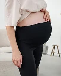 Теплі лосини для вагітних із мікродайвінгу з начосом Boston 5XL (56) Lullababe Чорний - мініатюра 4