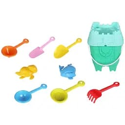 Песочный набор KZ 6445-1 для игры в песочнице с ведром, лопатками и формочками