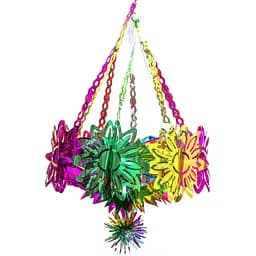 Новорічне прикраса люстра зірка D45 см H80 см різнокольоровий ПВХ (610334)