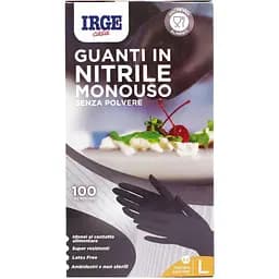 Рукавиці одноразові Irge нітрилові чорні розмір L 100 шт