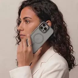 Чехол для Apple iPhone 15 Pro, Uniq MagCase, серый, противоударный, панель-накладка с MagSafe, ударопрочный TPU+PC, с магнитом MagSafe, поддержка полноценной беспроводной зарядки, ArmorStandart (ARM75278) - мініатюра 5