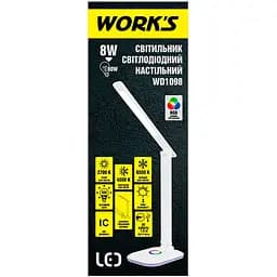 Світильник настільний Work's WD1098 LED світлодіодний 3 режими RGB 8W (125733) - мініатюра 2