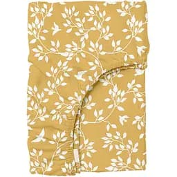 Простынь Cosas на резинке в детскую кроватку 70х140 floret cs2, горчичная (BirdsFoliageMustard_70x140x12)
