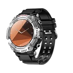 Смарт-часы с наушниками LEMFO T96 силиконовый ремешок Black Silver (16344)