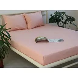 Простирадло на резинці з наволочками Tag Tekstil 160х200х20 Pale Blush