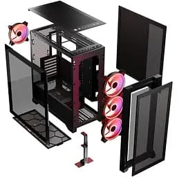 Корпус Modecom VOLCANO EXPANSE S ARGB 4x140 мм fans MIDI USB 3.0x2+TYPE-C BLACK без БЖ ATX (AT-EXPANSE-SG-10-000000) - мініатюра 8