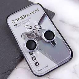 Захисне скло Metal Classic на камеру (у упак.) для Apple iPhone 15 (6.1) / 15 Plus (6.7) Блакитний / Light Blue - мініатюра 8