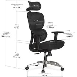 Крісло Mealux D1 Air Fabric Black ( HF-D1 F/B) - мініатюра 3