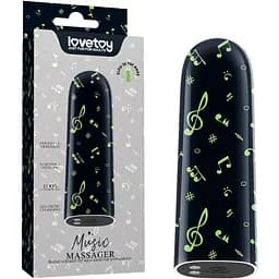 Вибратор для клитора Lovetoy Music Massager Glow In The Dark 8.5 см черный
