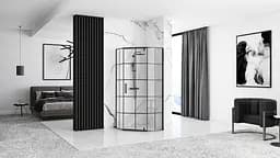 Душова кабіна Rea Hex 90x90 black REA-K8979, Чорний, Універсальна, прозорий - мініатюра 2