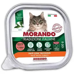 Вологий корм для котів Morando Tradizioni беззерновий паштет з індичкою 100 г