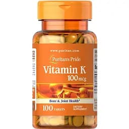 Вітаміни та мінерали Puritan's Pride Vitamin K 100 mcg, 100 таблеток
