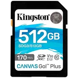 Карта памяти Kingston SDXC Canvas Go! Plus 512GB Class 10 UHS-I U3 V30 (SDG3/512GB) [100866]