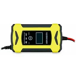 Автомобільний зарядний пристрій Foxsur 12V 6A для акумуляторів з дисплеєм LCD (Жовтий) - мініатюра 6