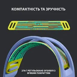 Бездротова гарнітура Logitech G733 Lightspeed Wireless RGB Liliac (981-000890) - мініатюра 2