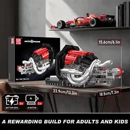 Конструктор двигун Mould King STR13 FORMULA ONE V6  Engine   моторизований дитячий мотор 980 деталей - мініатюра 3