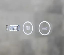 Дзеркало Dusel Led DE-M0065D Black 80x65 см сенсорне включення + підігрів годинник/темп, Чорний - мініатюра 5