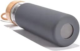 Пляшка скляна OldBro бамбукова кришка із захисним силіконовим чохлом Grey 590 мл - мініатюра 3
