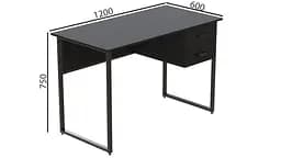 Комп'ютерний стіл Таккота 76x120x60 чорний ДСП Сосна Кембра 32мм FRD-101925 - мініатюра 2