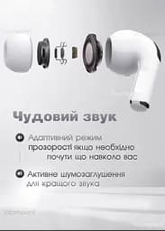 Бездротові навушники SmartX Pro Luxury Bluetooth навушники з детектором вуха, наушникі блютуз TWS White
 - мініатюра 5